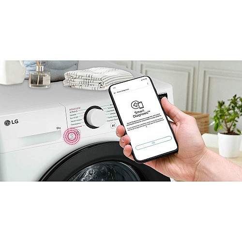 Пральна машина LG фронтальна, 8кг, 1200, A, 48см, дисплей, пара, інвертор, білий