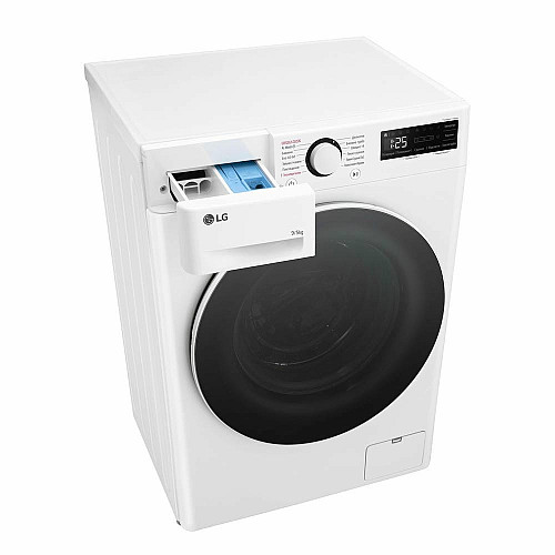 Прально-сушильна машина LG фронтальна, 9(5)кг, 1200, А, 48см, дисплей, пара, інвертор, білий