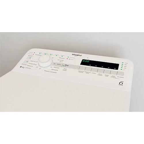Пральна машина Whirlpool вертикальна, 6кг, 1000, C, 60см, дисплей, білий