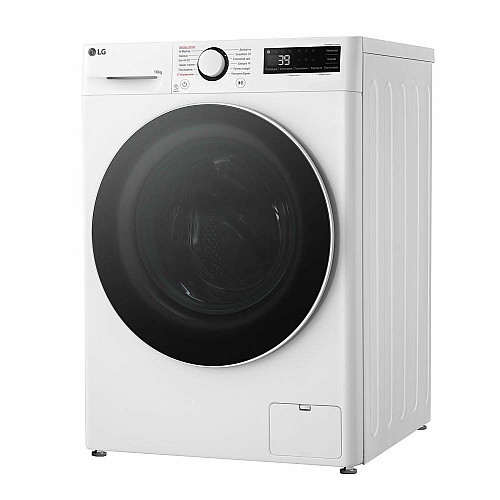 Пральна машина LG фронтальна, 10кг, 1400, A, 57см, дисплей, пара, інвертор, білий