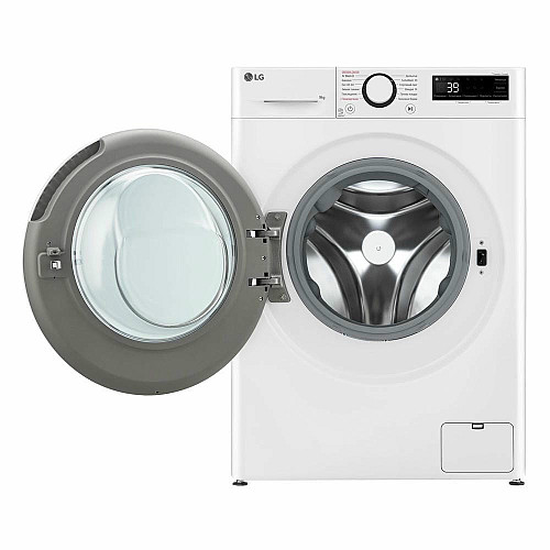 Пральна машина LG фронтальна, 9кг, 1200, A, 48см, дисплей, пара, інвертор, білий