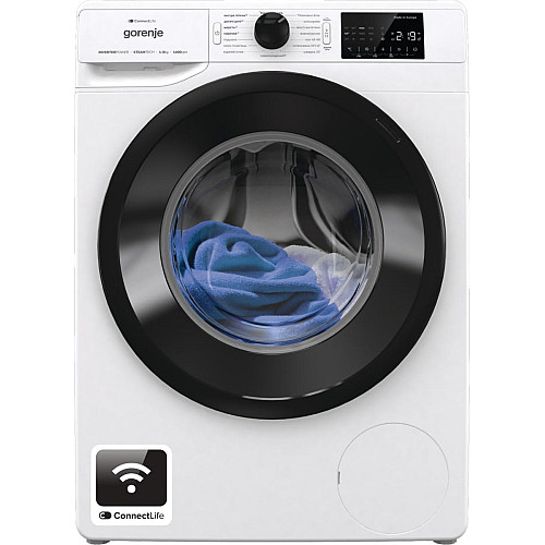Пральна машина Gorenje фронтальна, 8кг, 1400, A+++, 46,5см, дисплей, інвертор, пара, Wi-Fi, білий