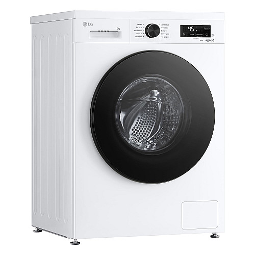 Пральна машина LG фронтальна, 9кг, 1400, A, 55см, дисплей, пара, інвертор, білий