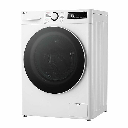 Пральна машина LG фронтальна, 9кг, 1200, A, 48см, дисплей, пара, інвертор, білий