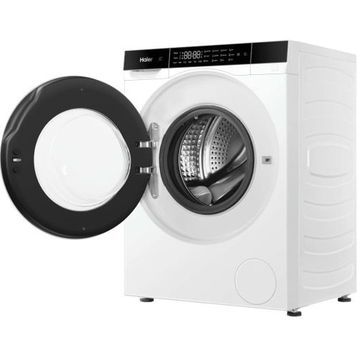 Прально-сушильна машина Haier фронтальна, 5(2.5)кг, 1200, A, 42.3см, дисплей, інвертор, люк чорний, Wi-Fi, висота 70см, білий