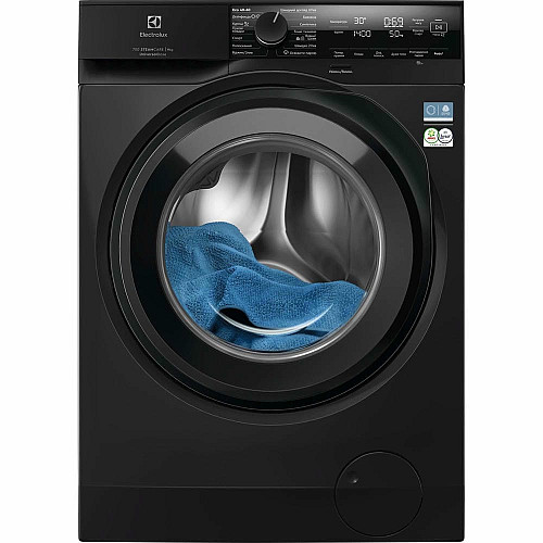 Стиральная машина Electrolux фронтальная, 9кг, 1400, A, 66см, дисплей, пара, инвертор, universaldose, серебристый темный