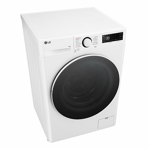 Пральна машина LG фронтальна, 10кг, 1400, A, 57см, дисплей, пара, інвертор, білий