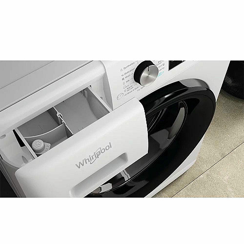 Стиральная машина Whirlpool фронтальная, 10кг, 1400, A+++, 60см, дисплей, пара, инвертор, черный люк, белый