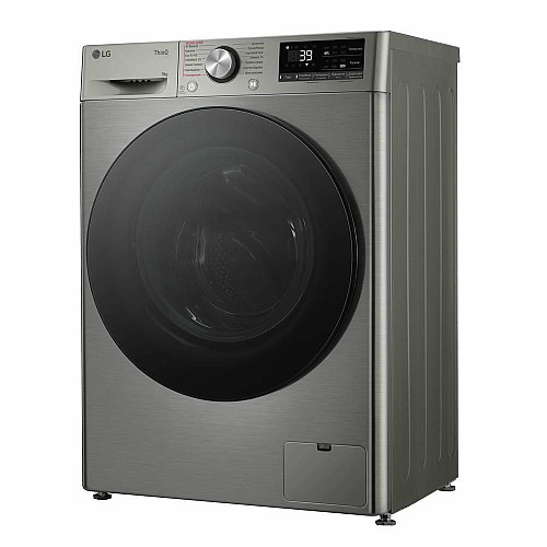 Стиральная машина LG фронтальная, 9кг, 1200, A, 48см, дисплей, пара, инвертор, серебристый