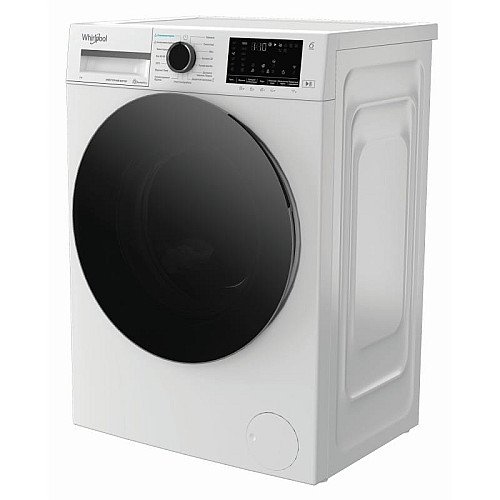 Стиральная машина Whirlpool фронтальная, 7кг, 1200, A, 49.6см, дисплей, пара, инвертор, черный люк, белый