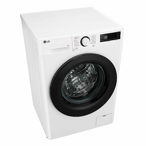Пральна машина LG фронтальна, 11кг, 1400, A, 57см, дисплей, пара, інвертор, білий