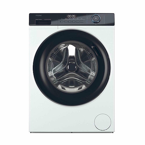 Стиральная машина Haier фронтальная, 7кг, 1200, A+++, 44см, дисплей, пара, инвертор, черный люк, прямой привод, белый