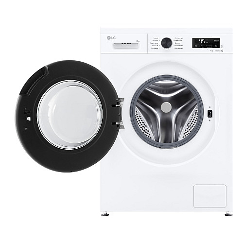 Пральна машина LG фронтальна, 7кг, 1200, A, 44см, дисплей, пара, інвертор, білий