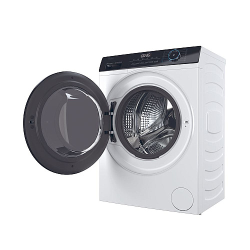 Пральна машина Haier фронтальна, 7кг, 1400, A+++, 44см, дисплей, пара, інвертор, люк чорний, прямий привід, білий
