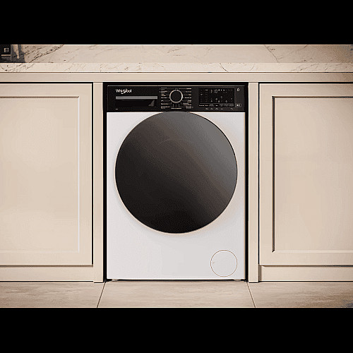 Стиральная машина Whirlpool фронтальная, 8кг, 1400, C, 55см, дисплей, пара, инвертор, черный люк, белый