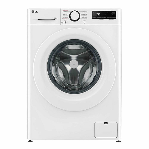 Пральна машина LG фронтальна, 10кг, 1400, A, 57см, дисплей, пара, інвертор, білий
