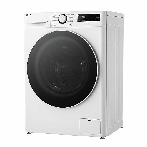 Пральна машина LG фронтальна, 8кг, 1200, A, 48см, дисплей, пара, інвертор, білий