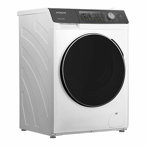 Стирально-сушильная машина Hitachi фронтальная, 8(5)кг, 1400, A, 60см, дисплей, пара, инвертор, белый