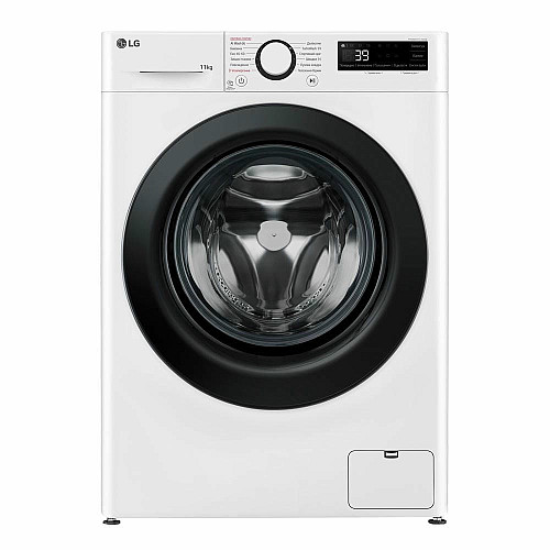 Пральна машина LG фронтальна, 11кг, 1400, A, 57см, дисплей, пара, інвертор, білий