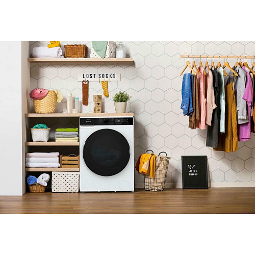 Стирально-сушильная машина Gorenje фронтальная, 9(6)кг, 1400, A+, 55см, дисплей, инвертор, Wi-Fi, белый