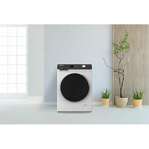 Стиральная машина Hitachi фронтальная, 8кг, 1400, A+++, 60см, дисплей, пара, инвертор, черный люк, белый