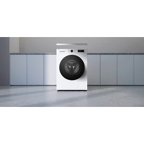 Пральна машина LG фронтальна, 9кг, 1400, A, 55см, дисплей, пара, інвертор, білий