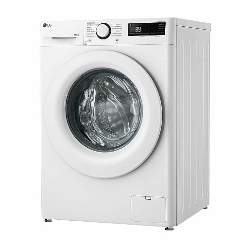 Пральна машина LG фронтальна, 10кг, 1400, A, 57см, дисплей, пара, інвертор, білий