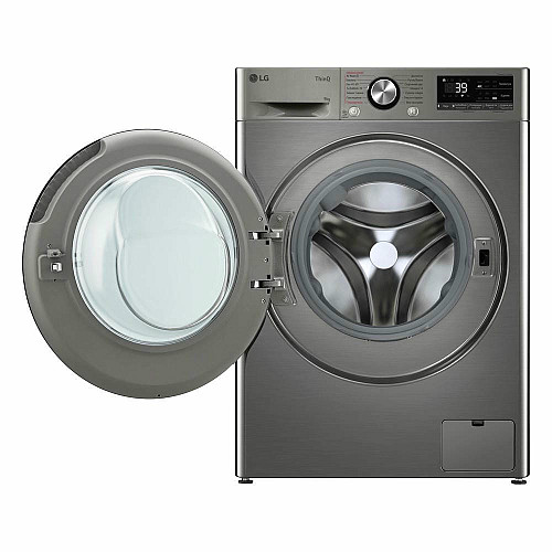 Стиральная машина LG фронтальная, 9кг, 1200, A, 48см, дисплей, пара, инвертор, серебристый