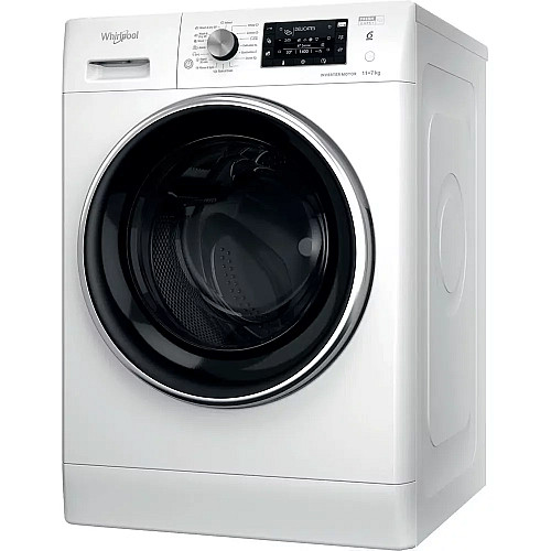 Стирально-сушильная машина Whirlpool фронтальная, 11(7)кг, 1600, A, 60см, дисплей, пара, инвертор, белый