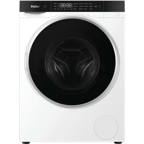 Прально-сушильна машина Haier фронтальна, 5(2.5)кг, 1200, A, 42.3см, дисплей, інвертор, люк чорний, Wi-Fi, висота 70см, білий