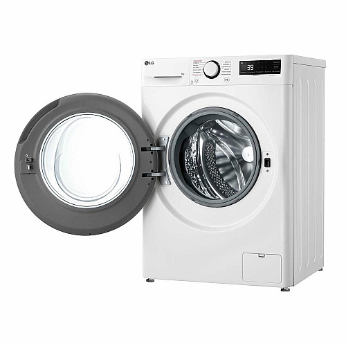 Стиральная машина LG фронтальная, 9кг, 1200, A, 48см, дисплей, пара, инвертор, белый