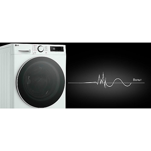 Пральна машина LG фронтальна, 10кг, 1400, A, 57см, дисплей, пара, інвертор, білий