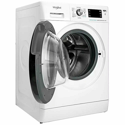 Стиральная машина Whirlpool фронтальная, 8кг, 1200, A+++, 60см, дисплей, пара, инвертор, люк черный, белый
