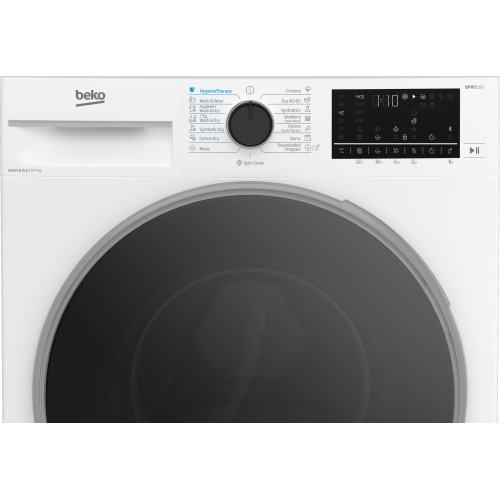Прально-сушильна машина Beko фронтальна, 10(7)кг, 1400, А, 60см, дисплей, інвертор, пара, HomeWhiz, білий