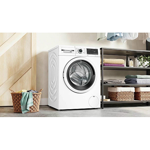Стирально-сушильная машина Bosch фронтальная, 8(5)кг, 1400, E, 59см, дисплей, белый