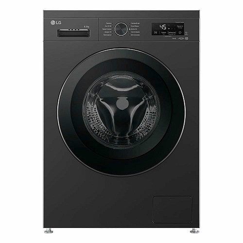 Стиральная машина LG фронтальная, 6.5кг, 1200, В, 44см, дисплей, пара, инвертор, черный