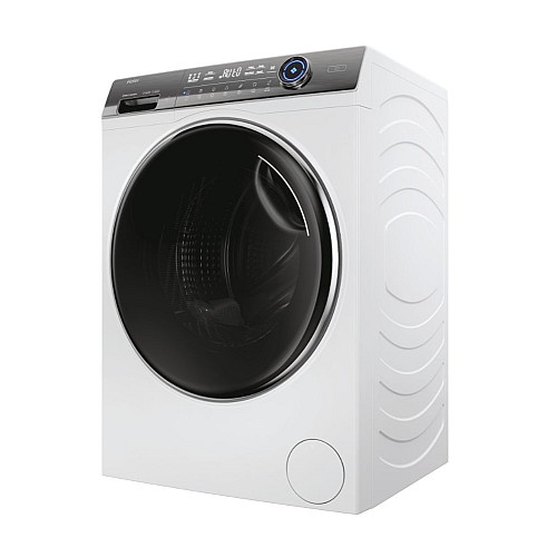 Пральна машина Haier фронтальна, 9кг, 1400, A+++, 52см, дисплей, пара, інвертор, люк чорний, прямий привід, білий