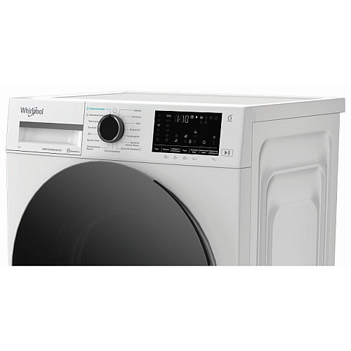 Стиральная машина Whirlpool фронтальная, 7кг, 1200, A, 49.6см, дисплей, пара, инвертор, черный люк, белый
