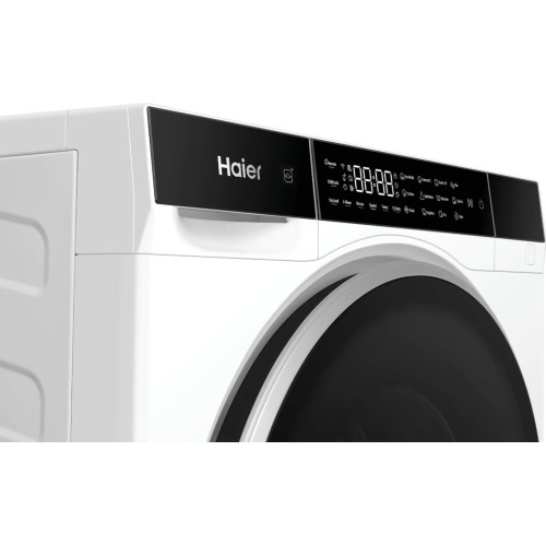 Прально-сушильна машина Haier фронтальна, 5(2.5)кг, 1200, A, 42.3см, дисплей, інвертор, люк чорний, Wi-Fi, висота 70см, білий