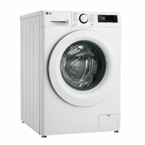 Пральна машина LG фронтальна, 10кг, 1400, A, 57см, дисплей, пара, інвертор, білий