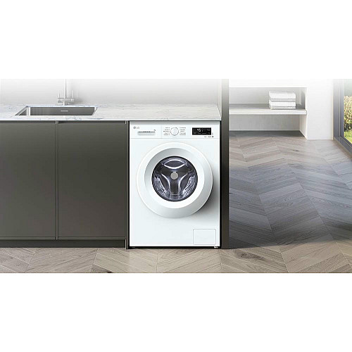 Стиральная машина LG фронтальная, 7кг, 1200, A, 44см, дисплей, пара, инвертор, белый