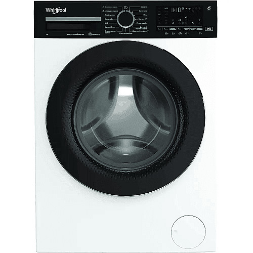 Стиральная машина Whirlpool фронтальная, 7кг, 1400, A, 49.6см, дисплей, пара, инвертор, черный люк, белый