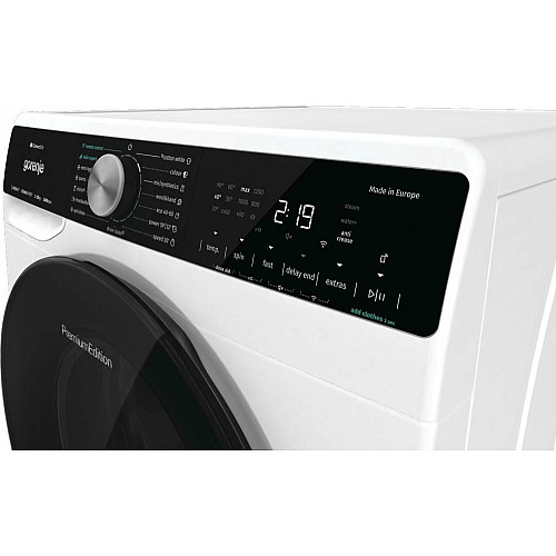 Стиральная машина Gorenje фронтальная, 10кг, 1400, A+++, 60см, дисплей, инвертор, пара, Wi-Fi, подсветка барабана, белый