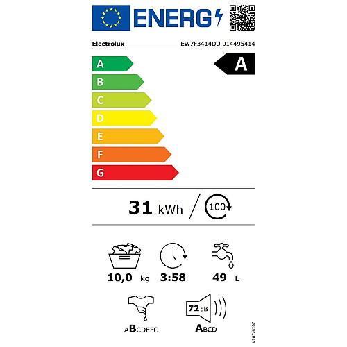 Стиральная машина Electrolux фронтальная, 10кг, 1400, A, 66см, дисплей, пара, инвертор, серебристый темный