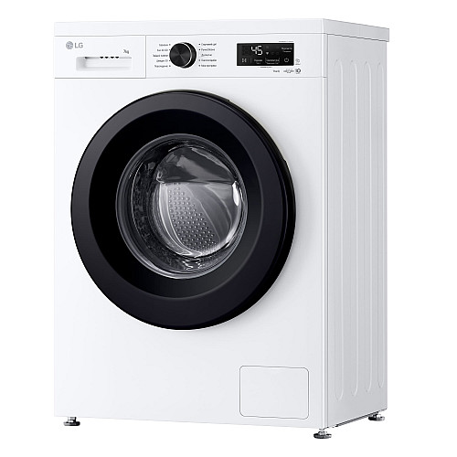Пральна машина LG фронтальна, 7кг, 1200, A, 44см, дисплей, пара, інвертор, білий