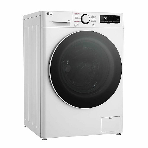Пральна машина LG фронтальна, 9кг, 1200, A, 48см, дисплей, пара, інвертор, білий