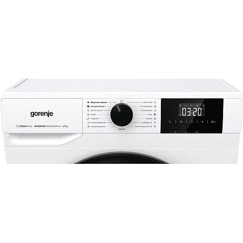 Стиральная машина Gorenje фронтальная, 7кг, 1200, A++, 43.5см, дисплей, пар, инвертор, белый