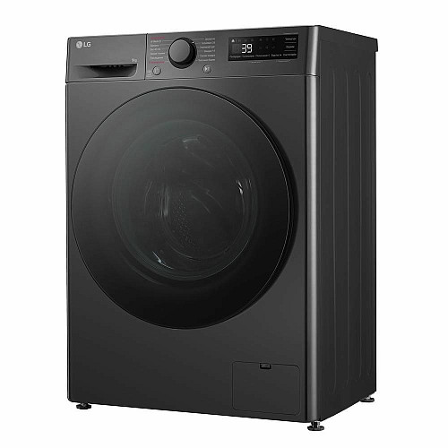 Пральна машина LG фронтальна, 9кг, 1200, A, 48см, дисплей, пара, інвертор, чорний