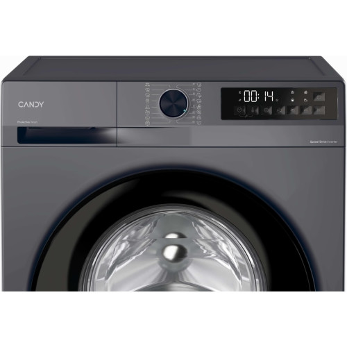 Пральна машина Candy ProWash 300 фронтальна, 8кг, 1400, A, 48см, дисплей, пара, інвертор, люк чорний, cріблястий