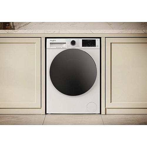 Стиральная машина Whirlpool фронтальная, 7кг, 1200, A, 49.6см, дисплей, пара, инвертор, черный люк, белый